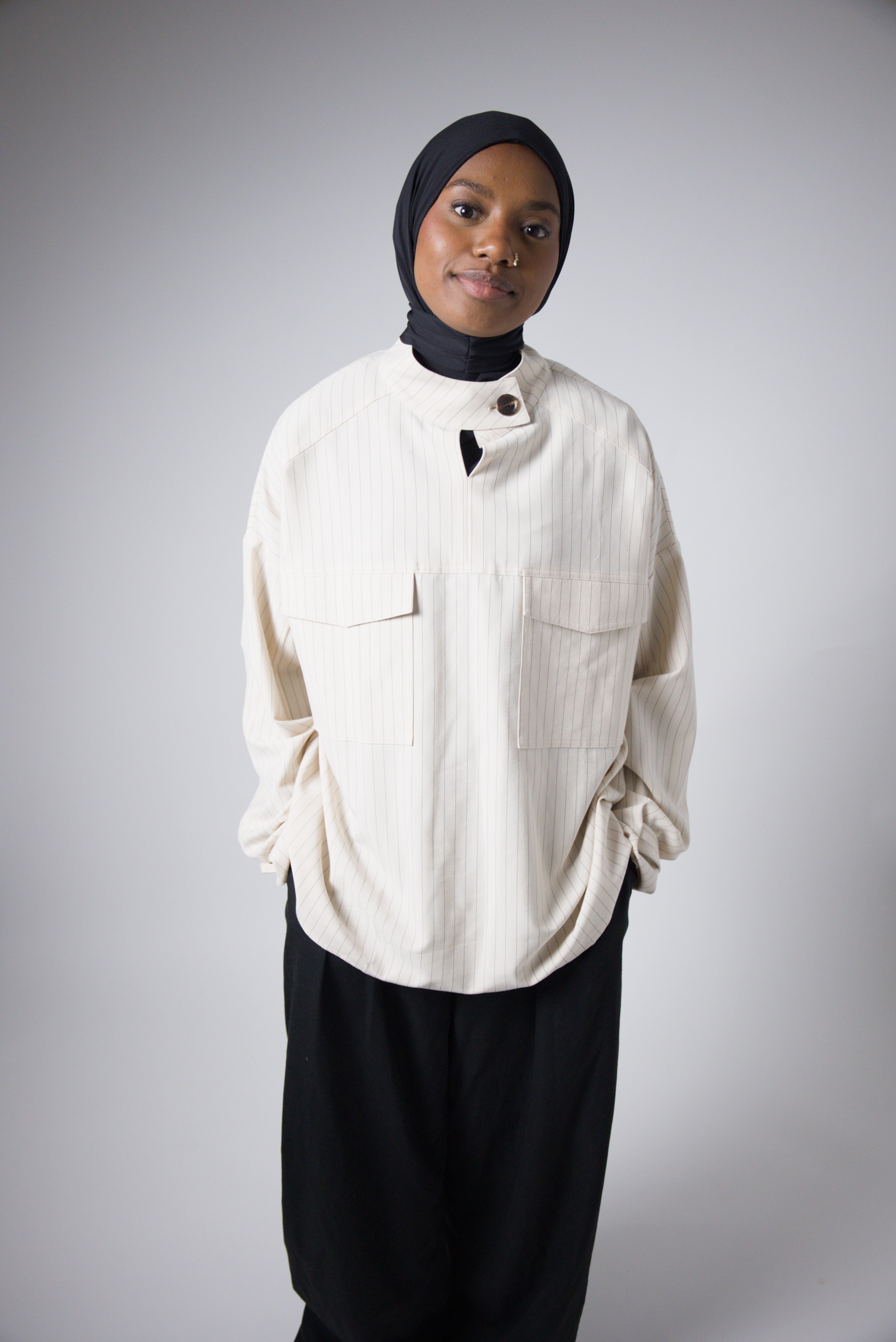 HIJAB CAGOULE | JERSEY PREMIUM | Black