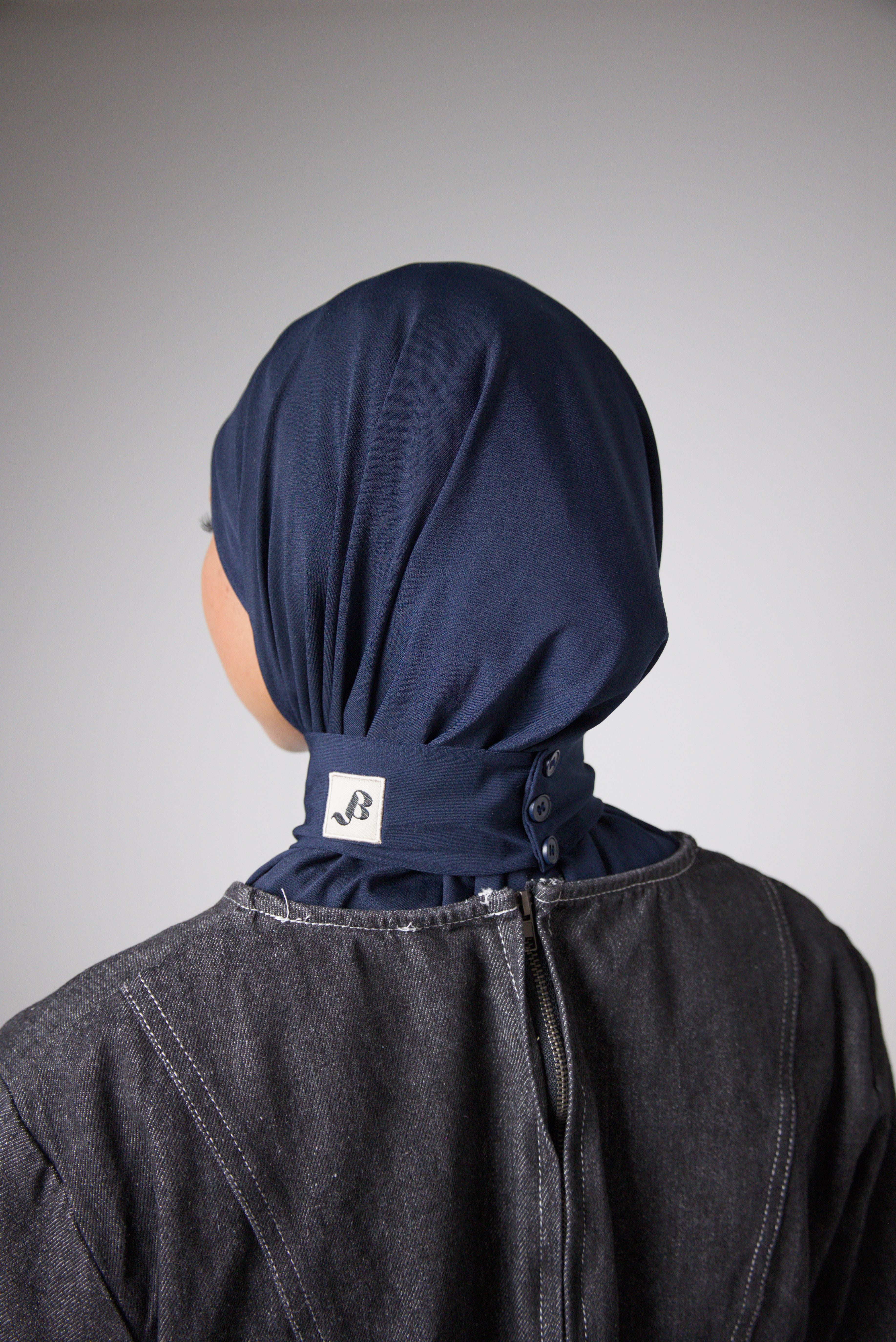 HIJAB CAGOULE | JERSEY PREMIUM | Dark Blue