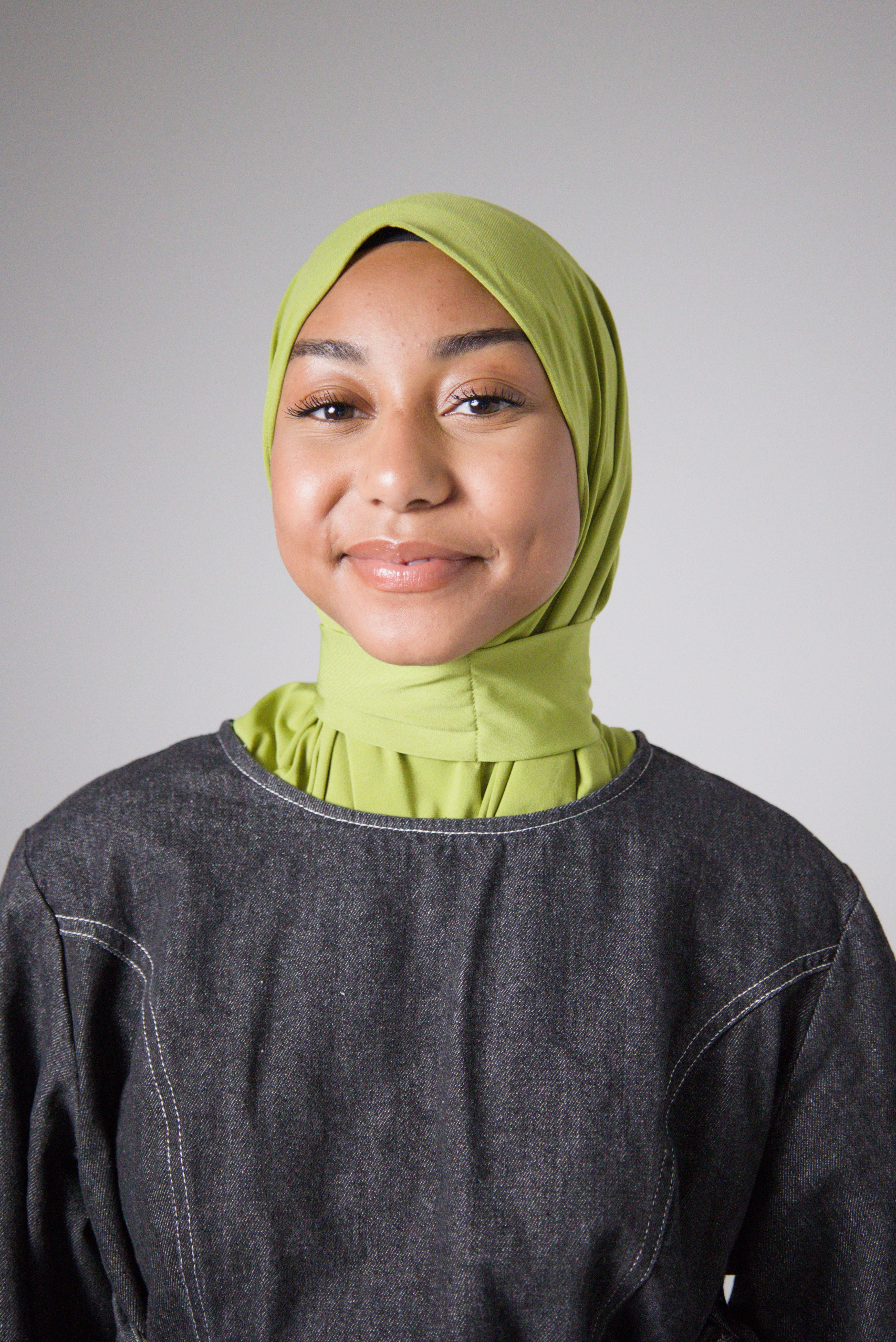 HIJAB CAGOULE | JERSEY PREMIUM | Green Citron