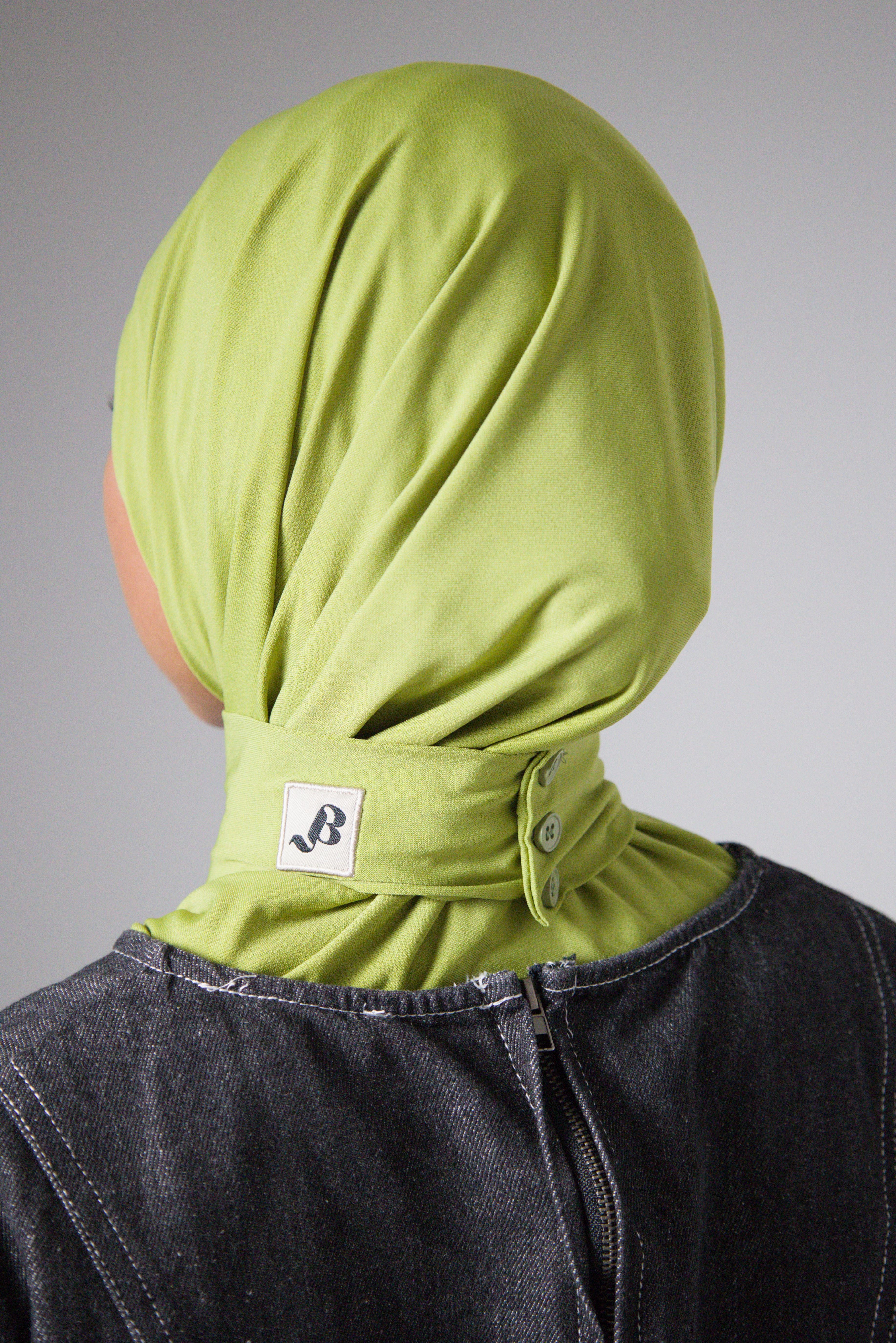 HIJAB CAGOULE | JERSEY PREMIUM | Green Citron