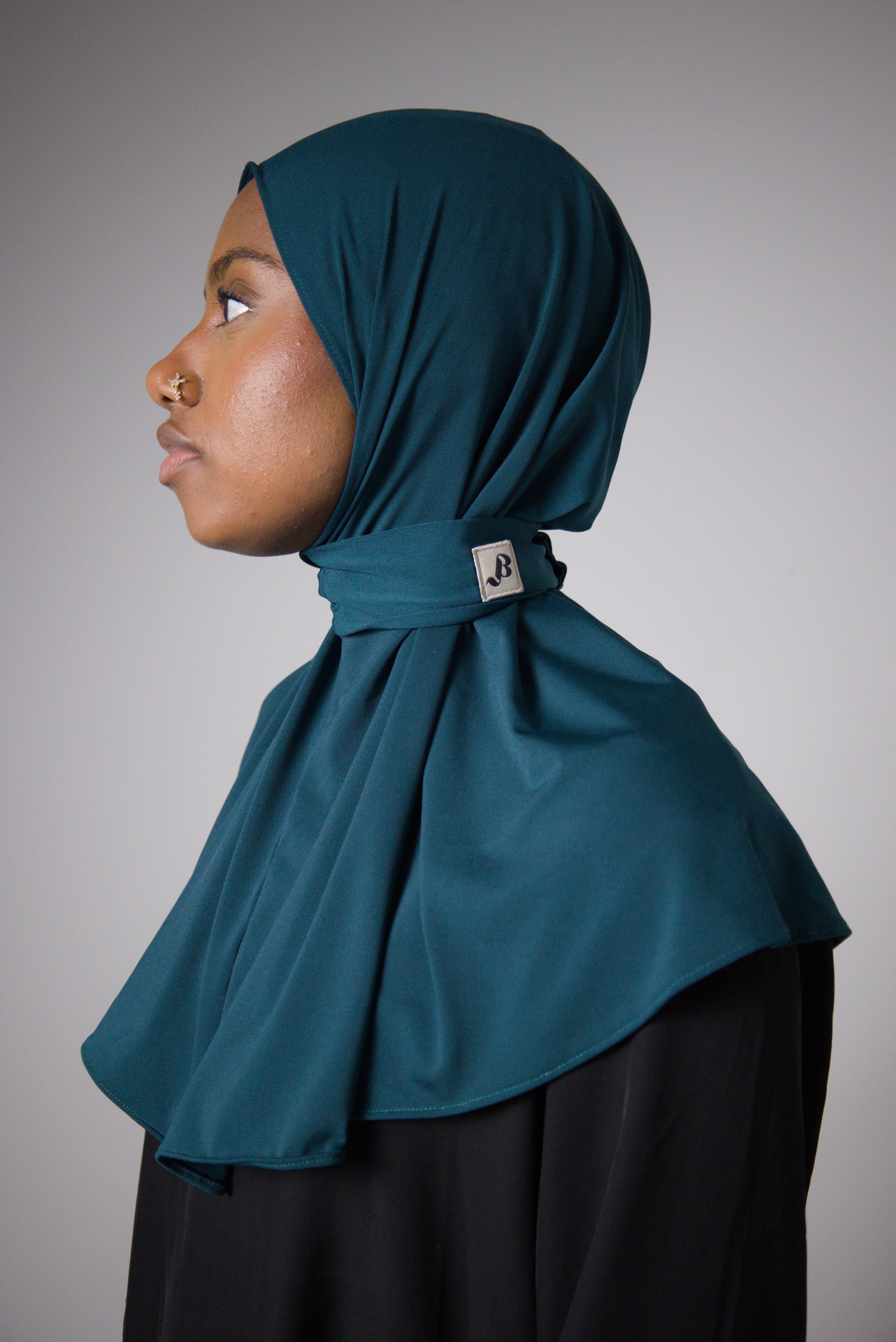 HIJAB CAGOULE | JERSEY PREMIUM | Bleu Canard