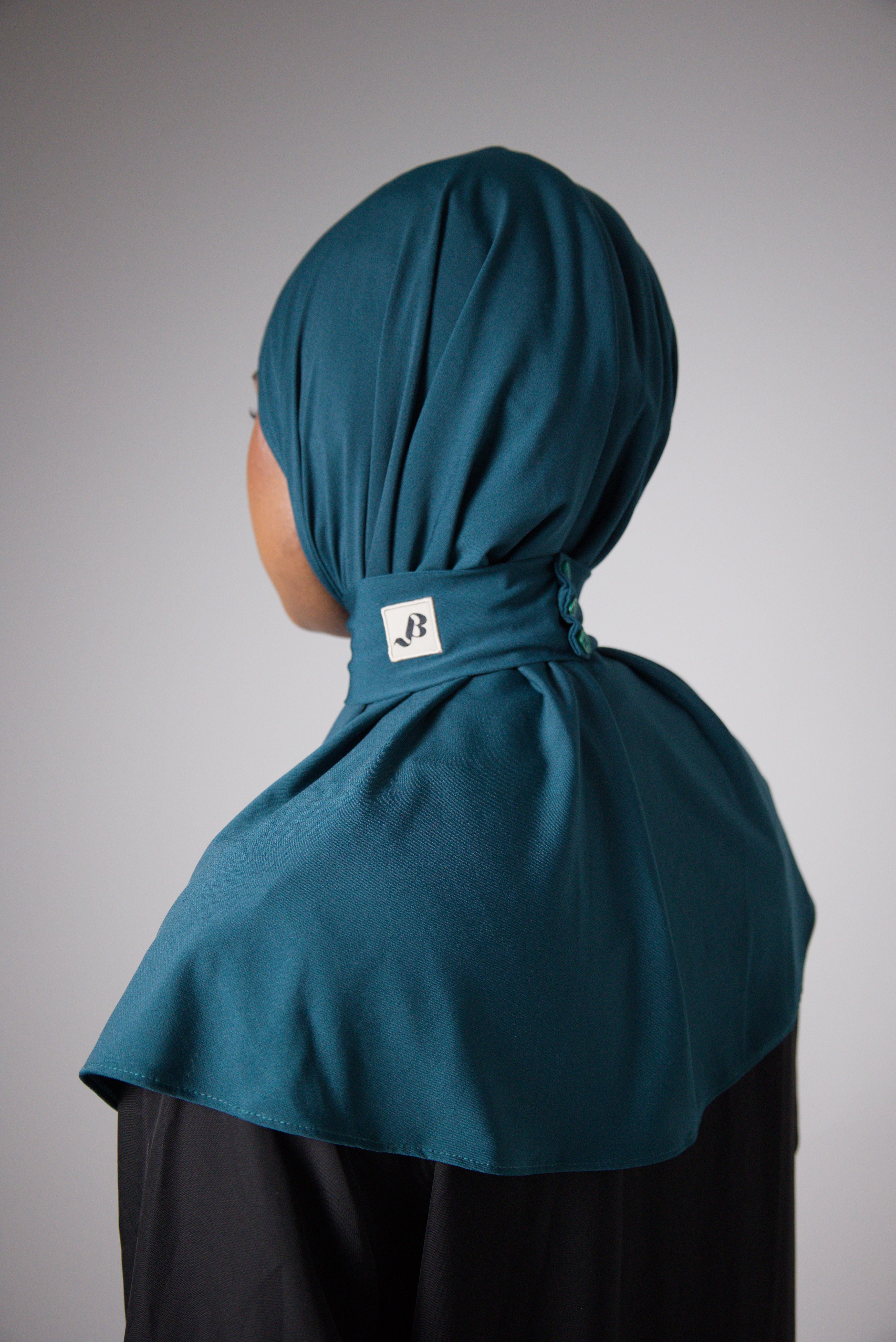HIJAB CAGOULE | JERSEY PREMIUM | Bleu Canard