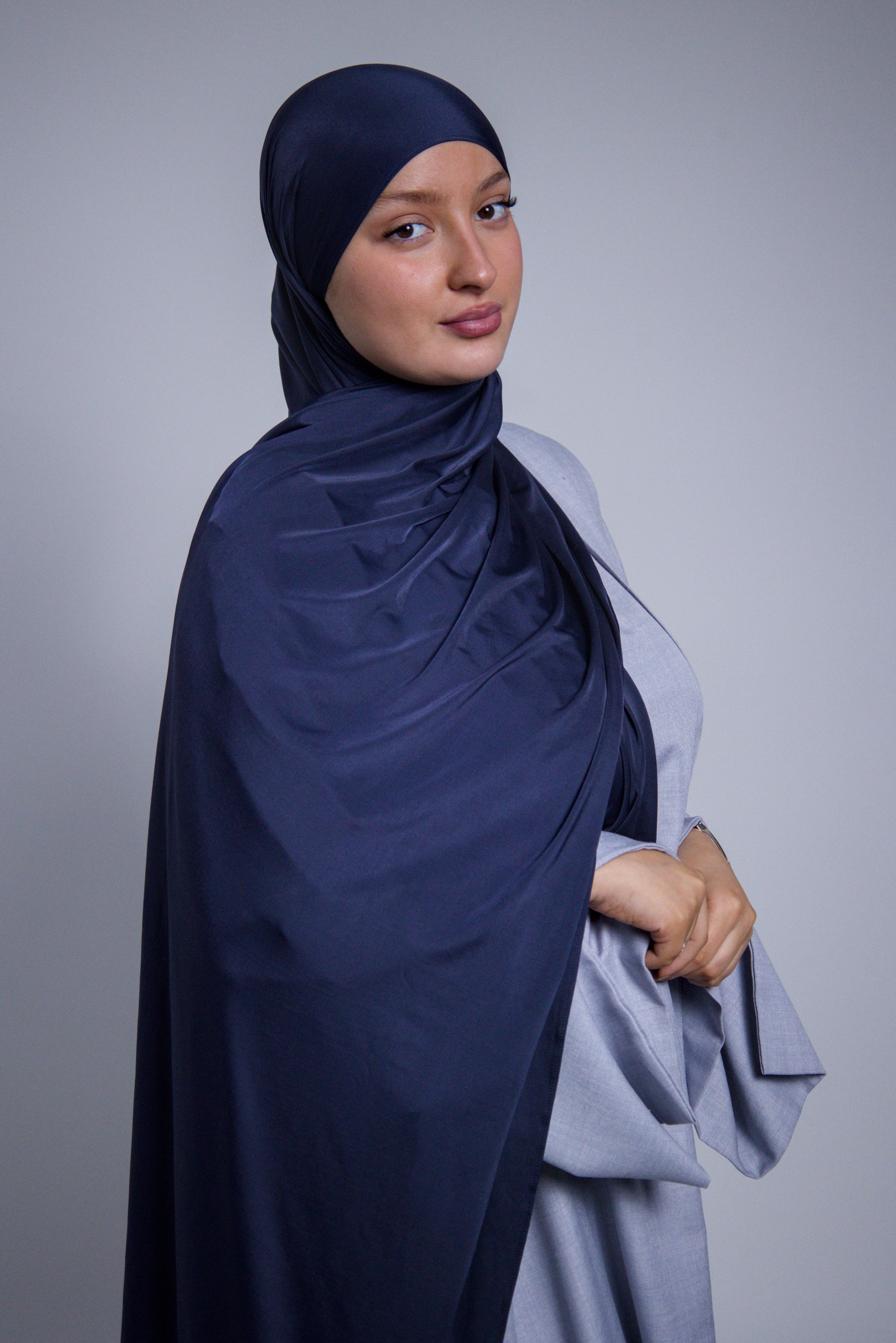 HIJAB | JERSEY LIQUID PREMIUM | Bleu foncé