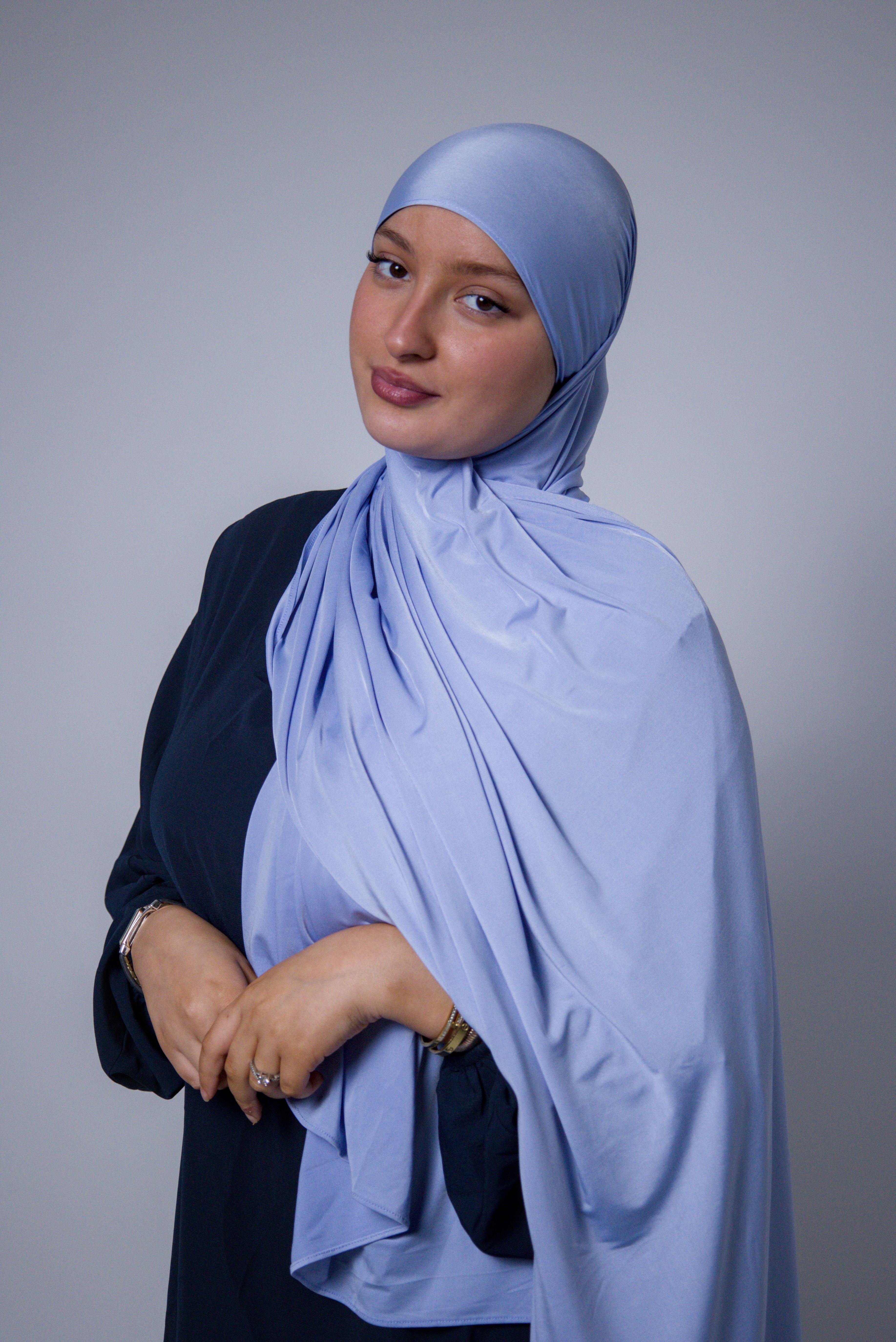 HIJAB LIQUID | JERSEY PREMIUM | Bleu Héron