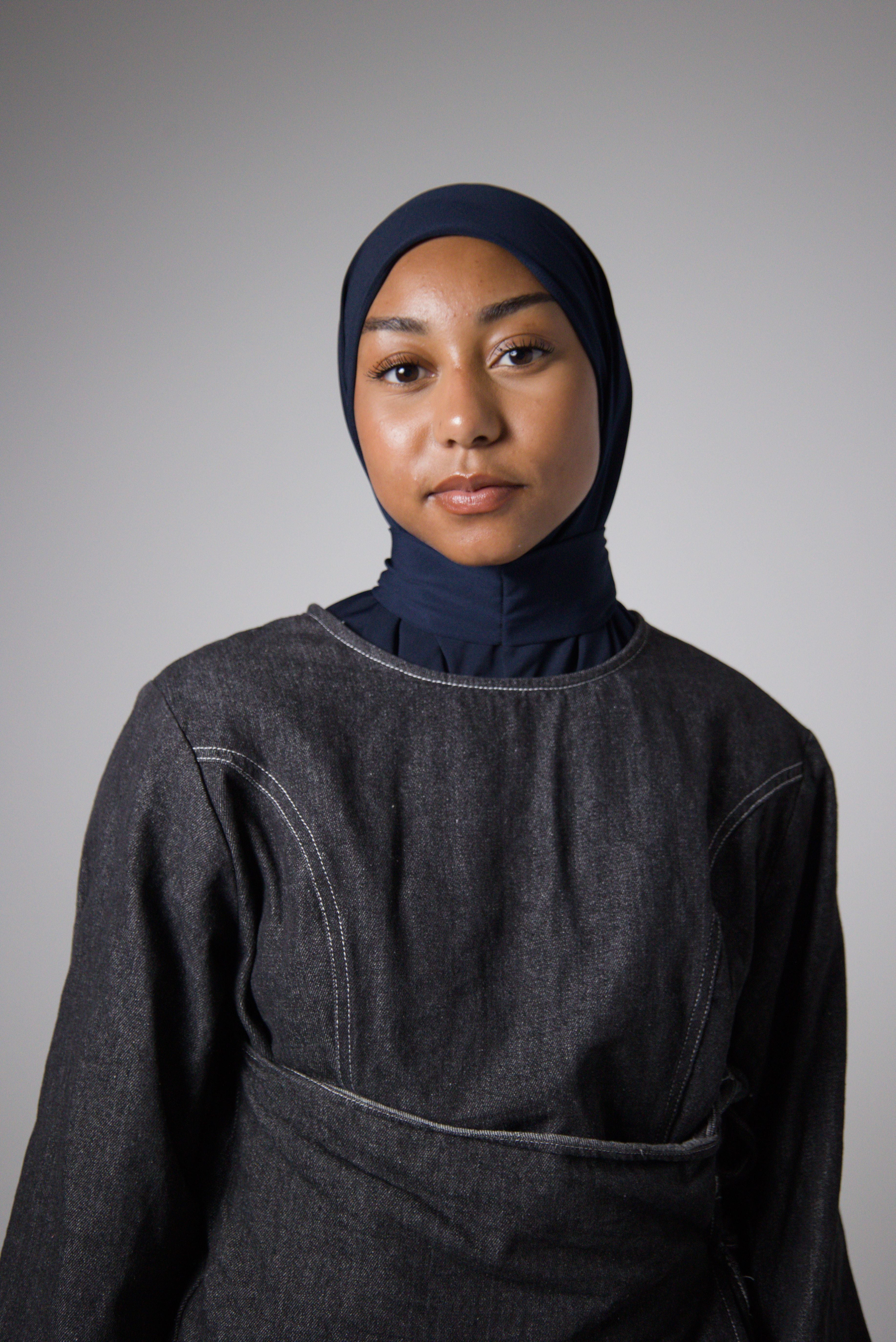 HIJAB CAGOULE | JERSEY PREMIUM | Dark Blue