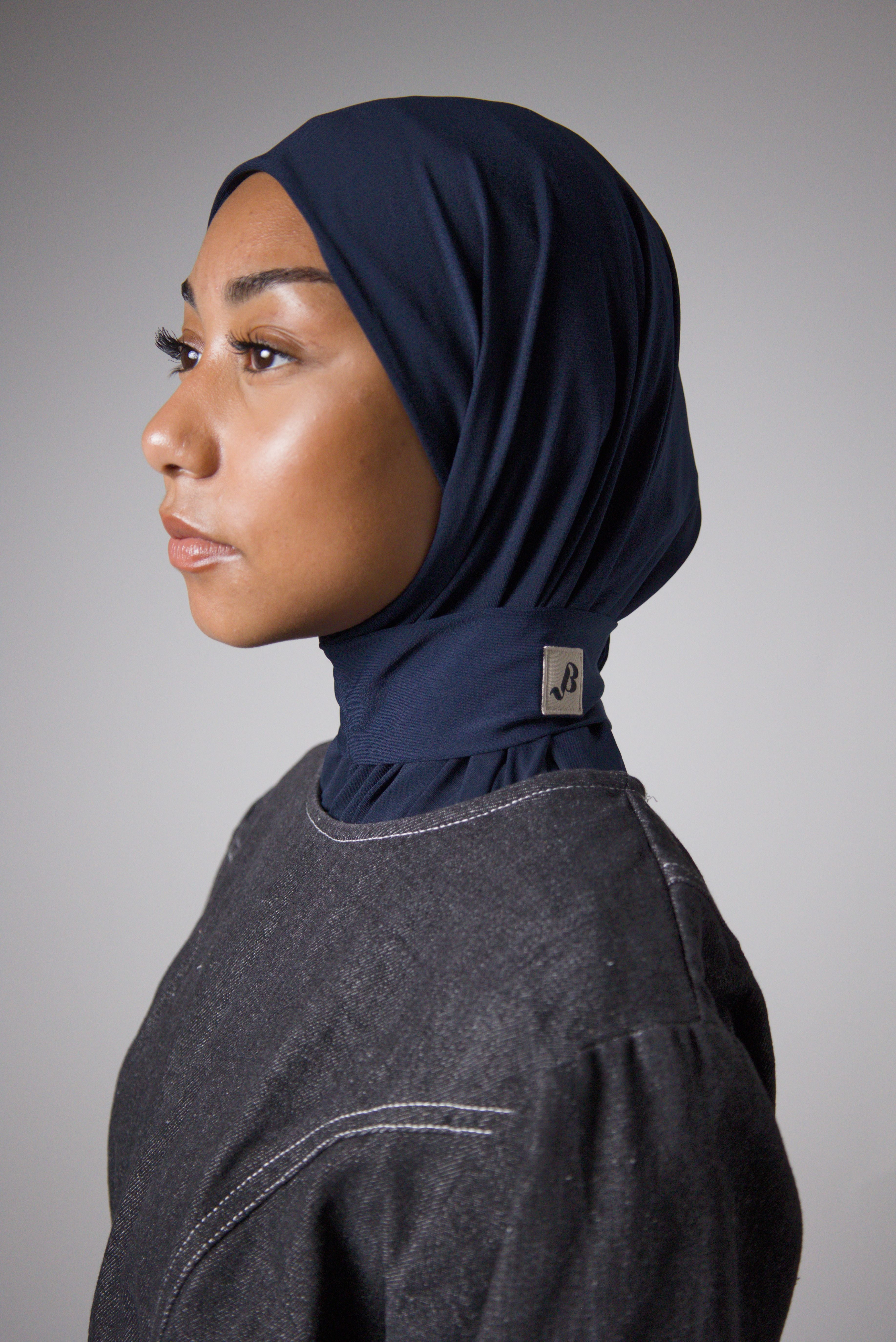 HIJAB CAGOULE | JERSEY PREMIUM | Dark Blue