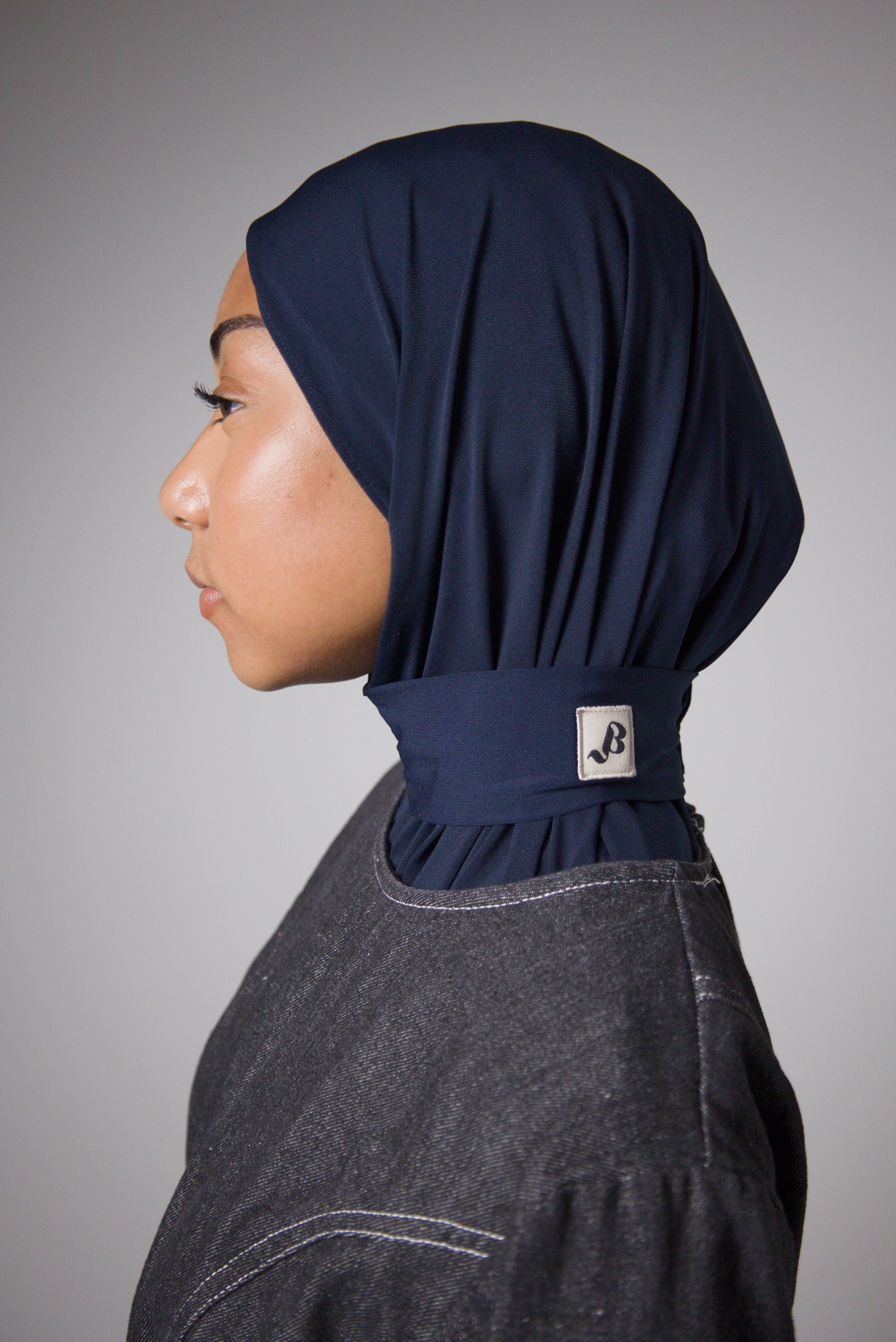 HIJAB CAGOULE | JERSEY PREMIUM | Dark Blue