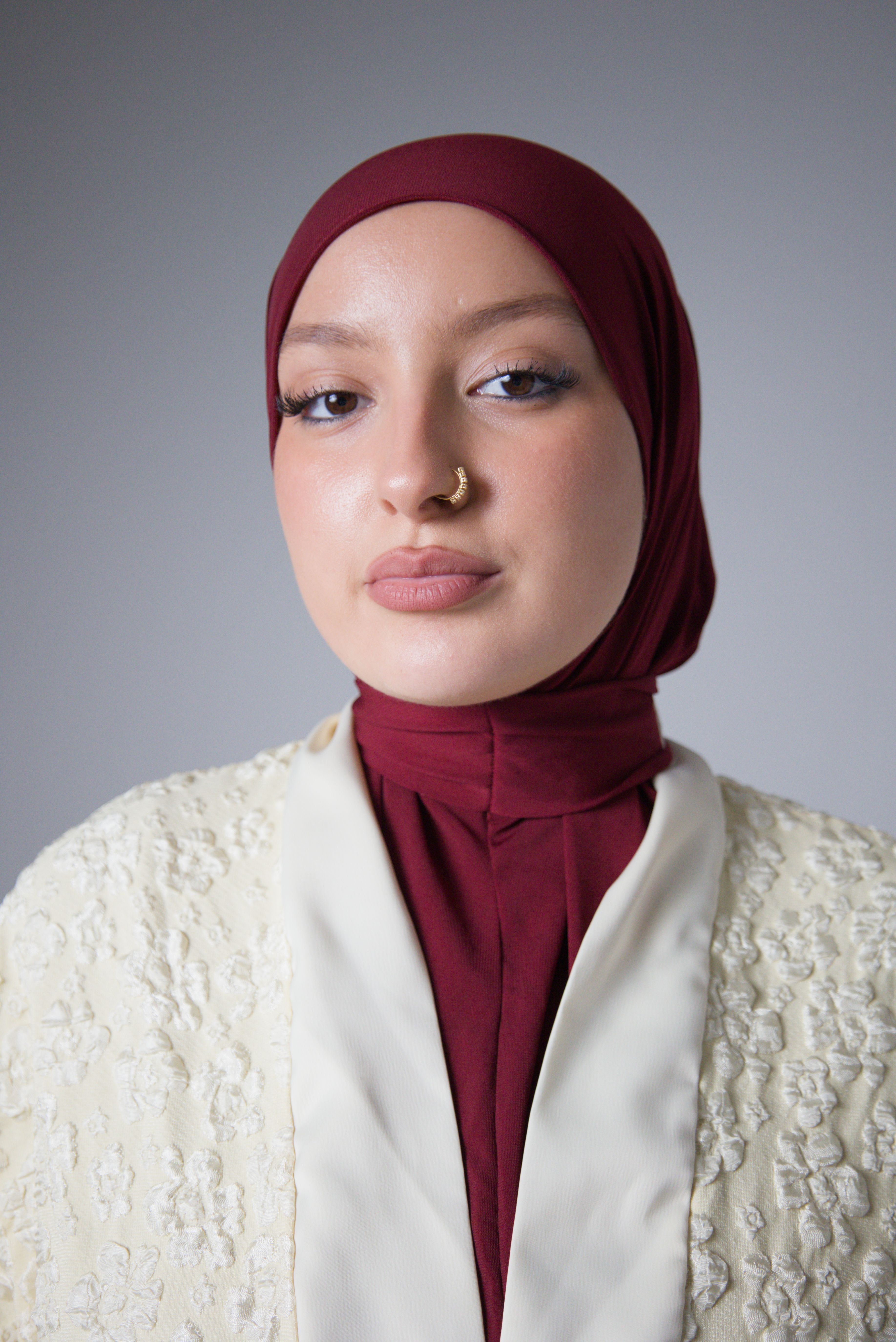 HIJAB CAGOULE | JERSEY PREMIUM | Burgundy