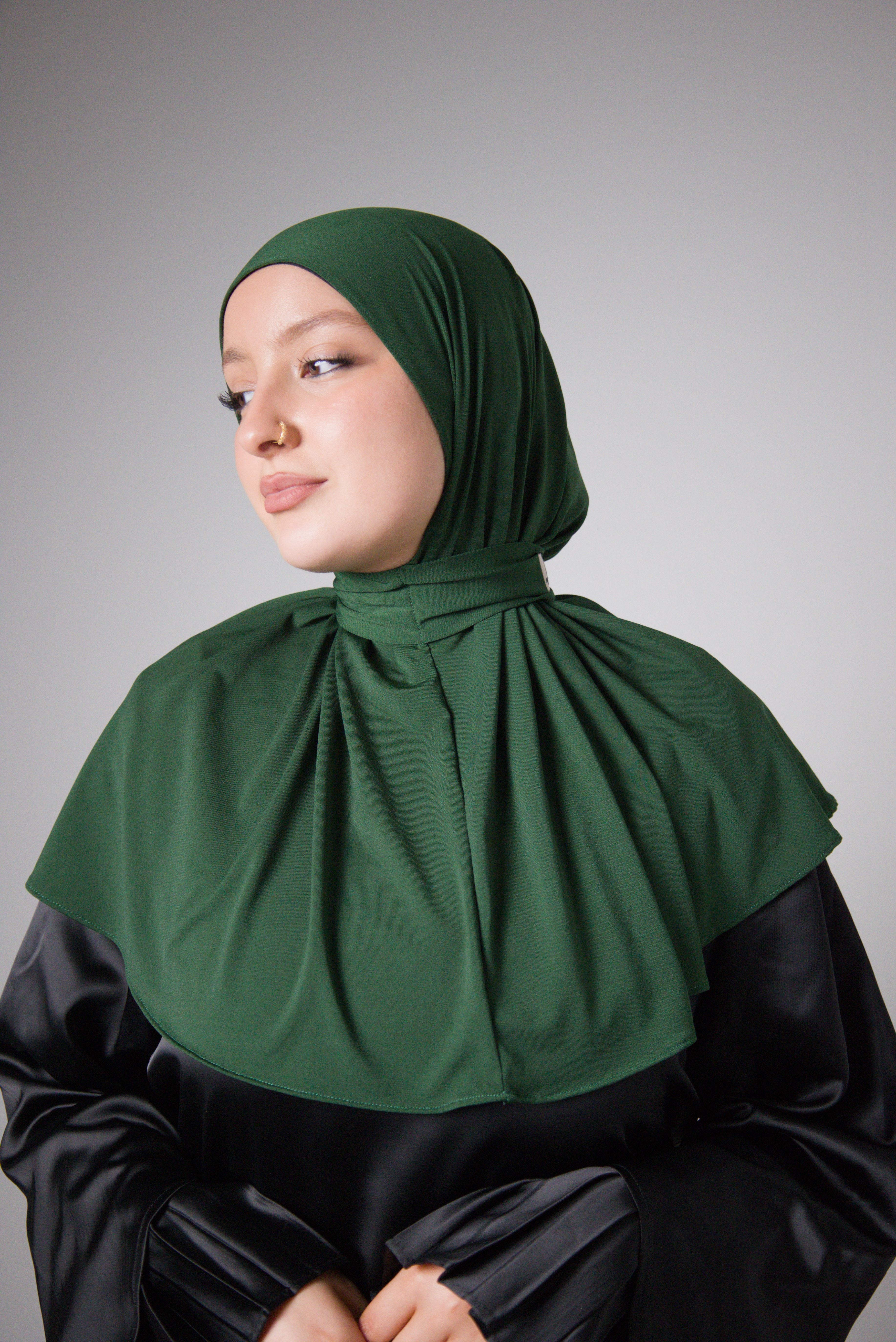 HIJAB CAGOULE | JERSEY PREMIUM | Dark Green