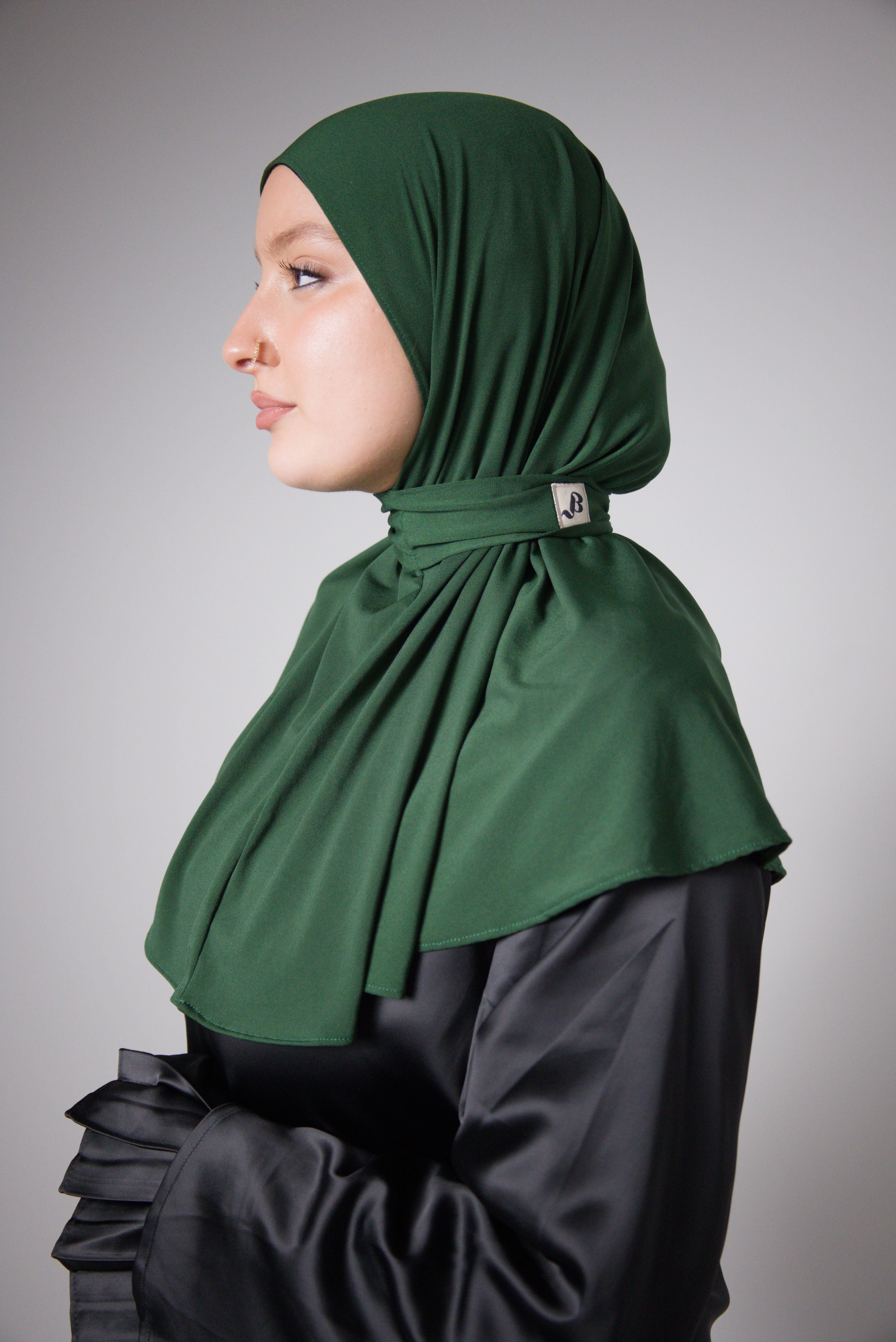 HIJAB CAGOULE | JERSEY PREMIUM | Dark Green