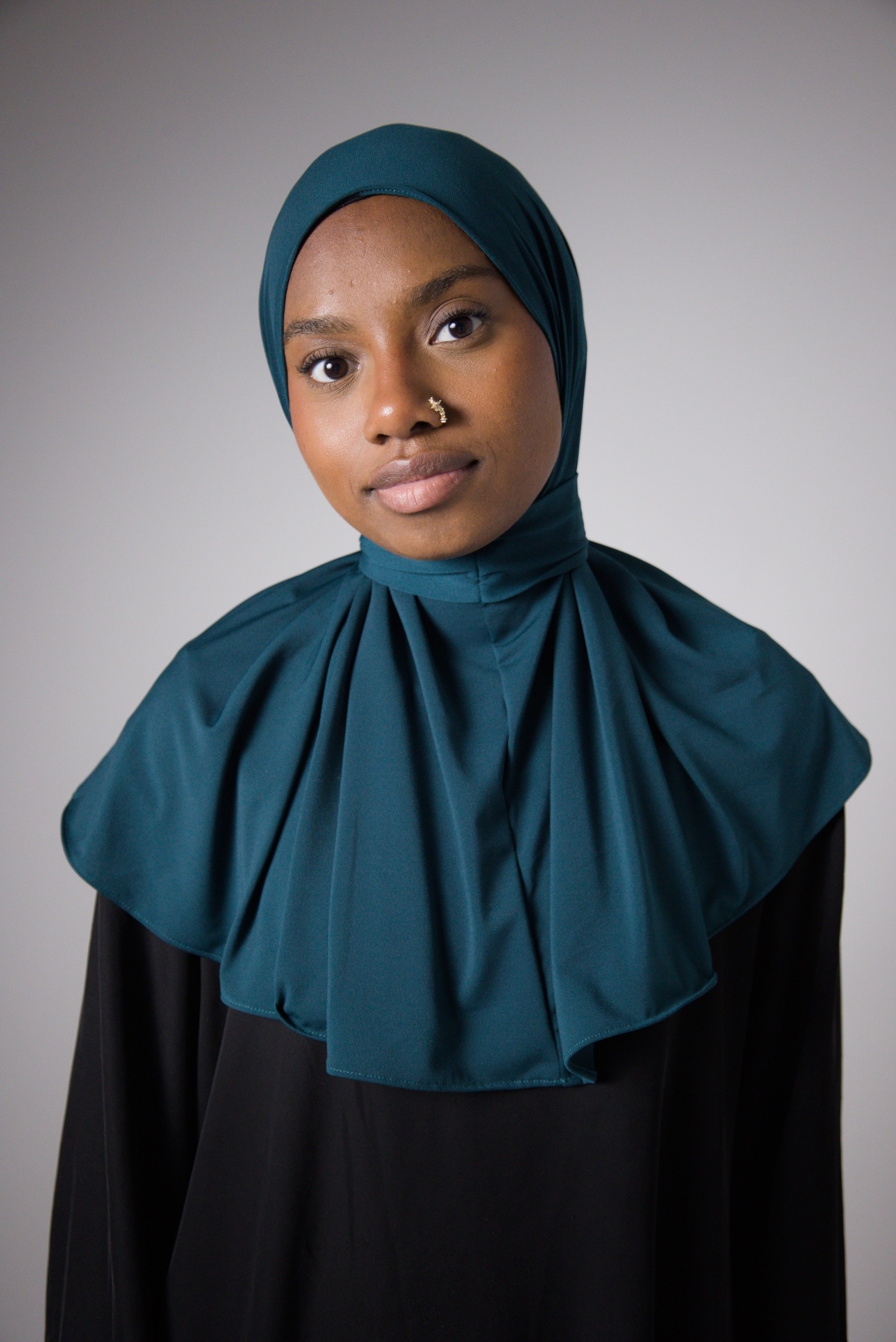 HIJAB CAGOULE | JERSEY PREMIUM | Bleu Canard
