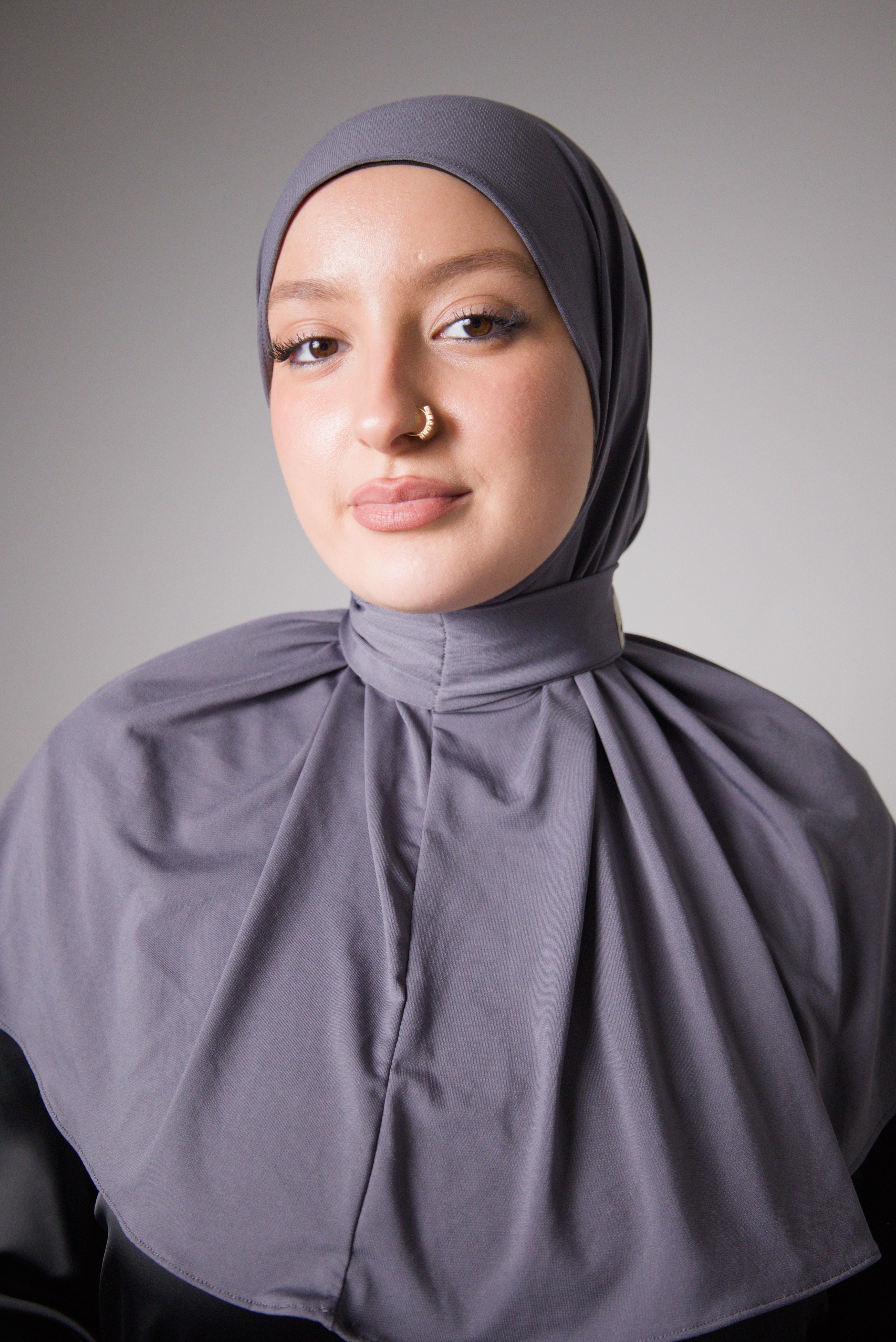 HIJAB CAGOULE | JERSEY PREMIUM | Gris Goblin
